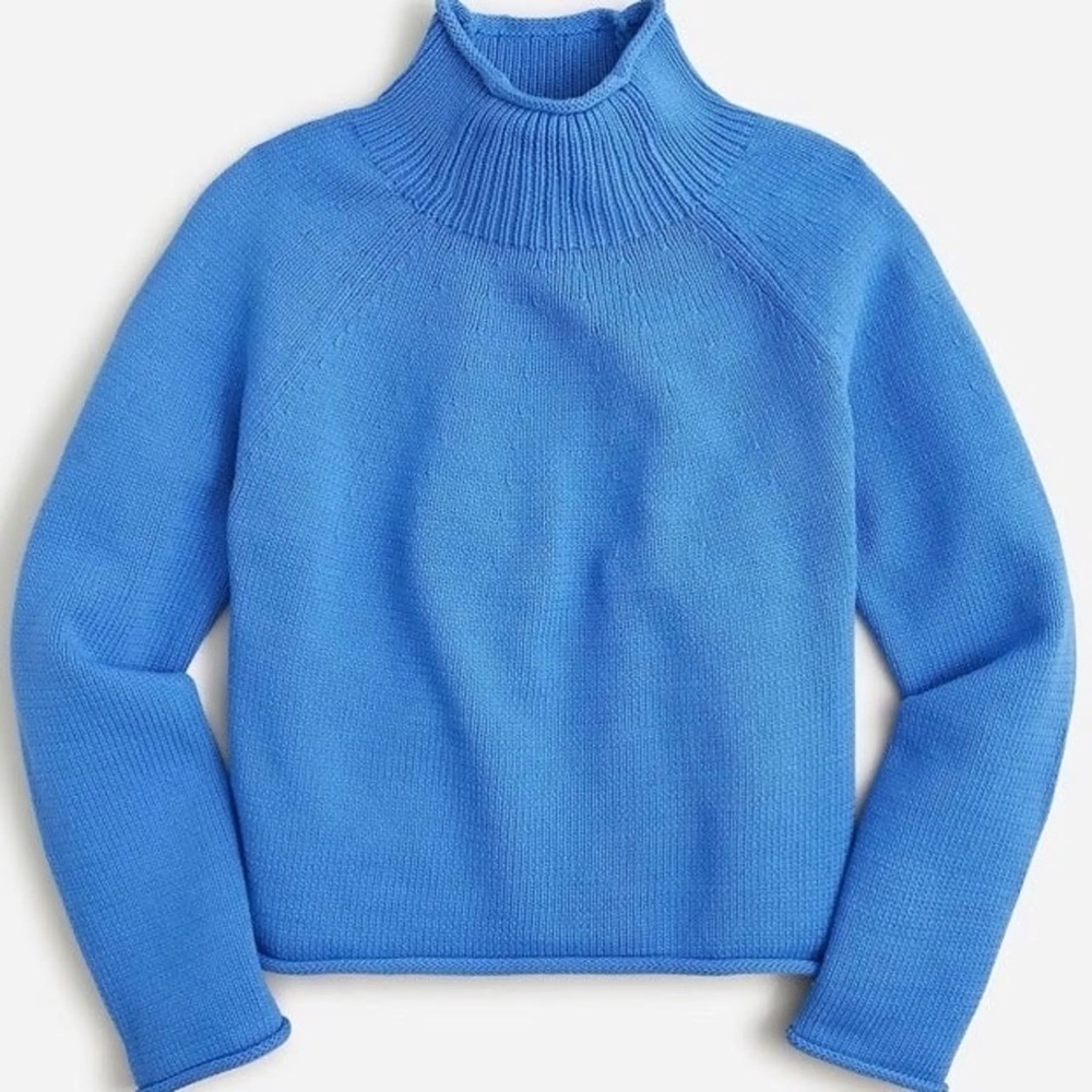 J. Crew 1988 Rollneck Sweater Bright Blue medium - Picture 2 of 5